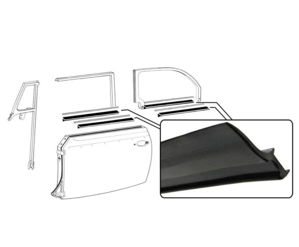 VW Käfer Cabriolet 54-1964 Fensterschachtdichtung Innenschachtdichtung SET 2 teilig 151837475B1979 Fensterchrom Fensterschachtdichtung Türchrom Aussenschachtdichtung SET